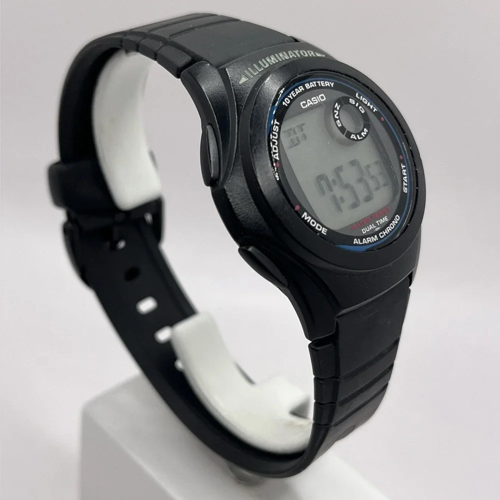 Casio F-200 Men's Black Resin Band Day‎ Date Indicator Watch 41MM- New Battery